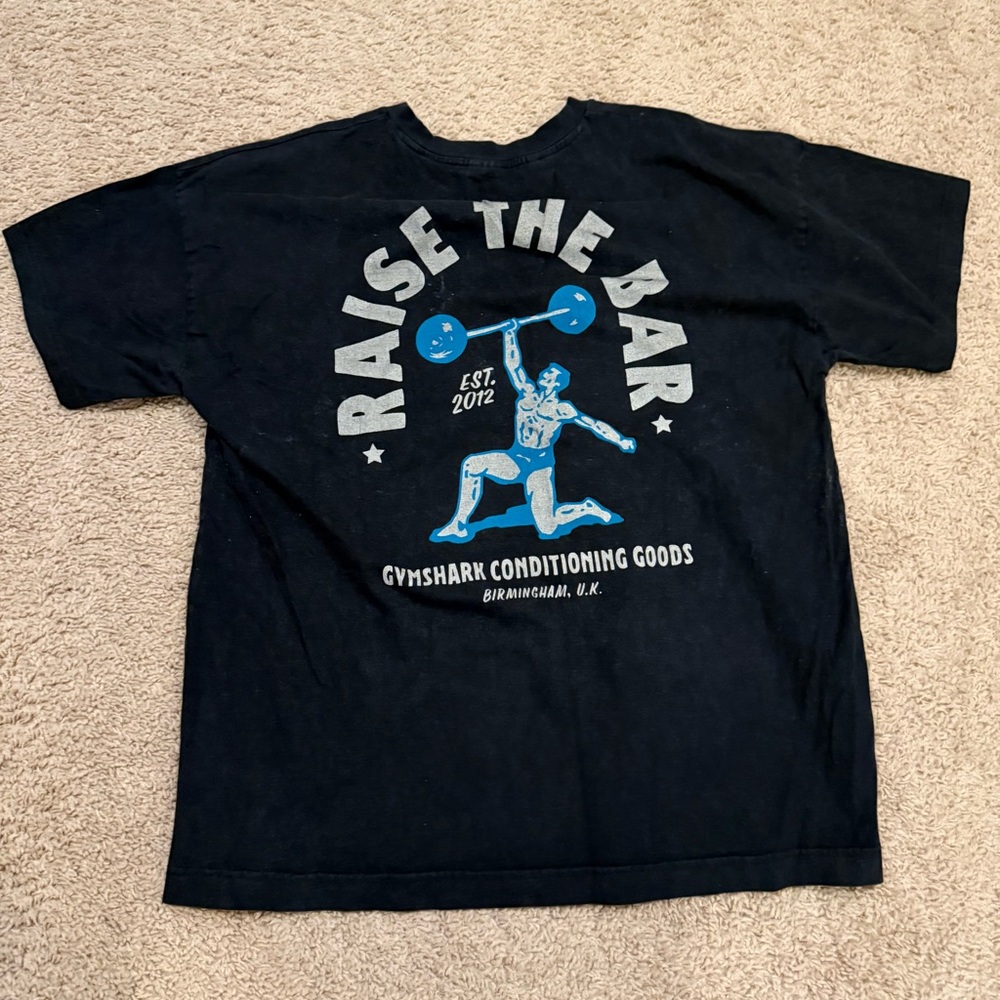 Gymshark Kids Black and Blue Graphic Tee
